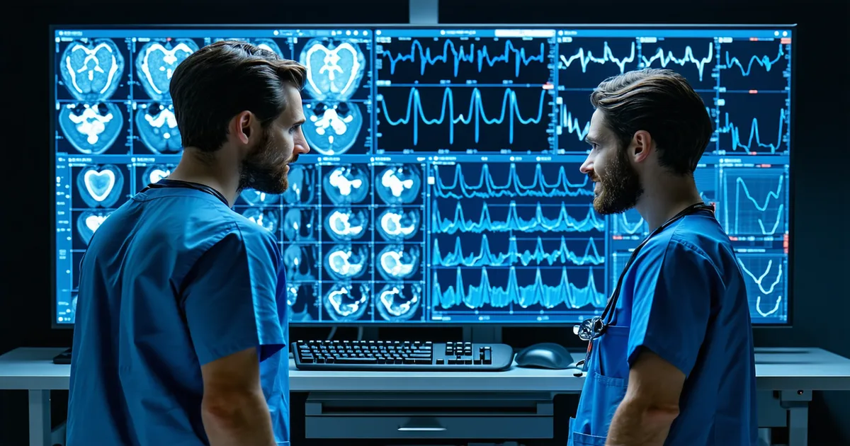 Cardiac device clinic team reviewing remote monitoring workflow processes